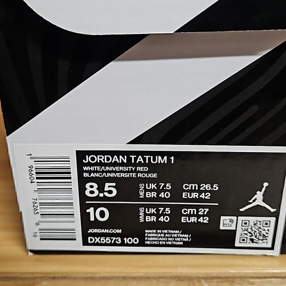 Jordan Tatum 1 White Red Blue Archer Ave St. Louis Basketball Shoes DX5573-100 - Picture 12 of 13